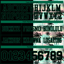 Load image into Gallery viewer, Custom Black Kelly Green 3D Pattern Tropical Hawaii Palm Leaves Authentic Football Jersey