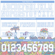 Load image into Gallery viewer, Custom White Light Blue 3D Pattern Colorful Flowers And Mushrooms Psychedelic Hallucination Authentic Football Jersey