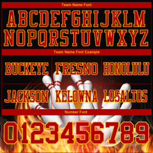 Загрузить изображение в средство просмотра галереи, Custom Black Red-Yellow 3D Pattern Flame Bowling Authentic Football Jersey