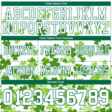 Load image into Gallery viewer, Custom White Kelly Green 3D Pattern St. Patrick's Day Authentic Football Jersey