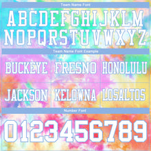 Load image into Gallery viewer, Custom Tie Dye White-Light Blue 3D Pattern Rainbow Authentic Football Jersey