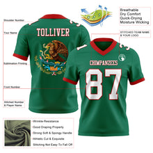 Load image into Gallery viewer, Custom Kelly Green White-Red 3D Pattern Mexico Authentic Football Jersey