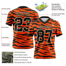 Charger l'image dans la galerie, Custom Orange Black-Cream 3D Pattern Tiger Print Authentic Football Jersey
