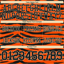 Charger l'image dans la galerie, Custom Orange Black-Cream 3D Pattern Tiger Print Authentic Football Jersey