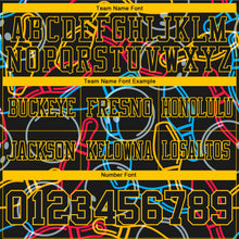 Load image into Gallery viewer, Custom Black Yellow 3D Pattern Bowling Authentic Football Jersey