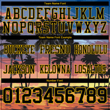 Load image into Gallery viewer, Custom Black Yellow 3D Pattern Tropical Hawaii Palm Trees Authentic Football Jersey