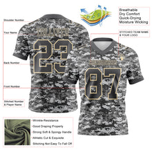 Laden Sie das Bild in den Galerie-Viewer, Custom Camo Steel Gray-Cream 3D Pattern Salute To Service Authentic Football Jersey