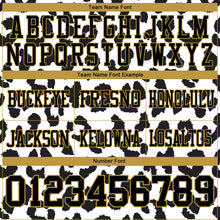 Load image into Gallery viewer, Custom White Black-Old Gold 3D Pattern Leopard Print Authentic Football Jersey