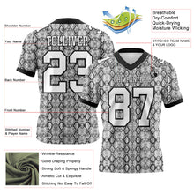 Load image into Gallery viewer, Custom White Black 3D Pattern Snakeskin Print Authentic Football Jersey