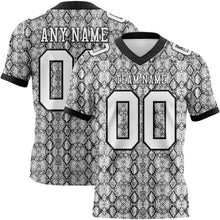 Load image into Gallery viewer, Custom White Black 3D Pattern Snakeskin Print Authentic Football Jersey