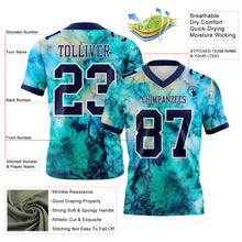 Load image into Gallery viewer, Custom Tie Dye Navy-White 3D Pattern Authentic Football Jersey