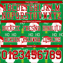 Load image into Gallery viewer, Custom Green Red-White 3D Pattern Christmas Authentic Football Jersey
