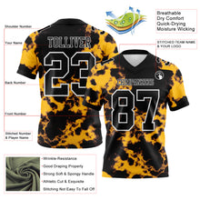 Load image into Gallery viewer, Custom Tie Dye Black-White 3D Pattern Authentic Football Jersey