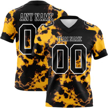 Load image into Gallery viewer, Custom Tie Dye Black-White 3D Pattern Authentic Football Jersey