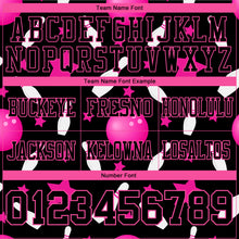 Load image into Gallery viewer, Custom Black Pink 3D Pattern Bowling Authentic Football Jersey