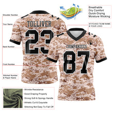 Laden Sie das Bild in den Galerie-Viewer, Custom Camo Black-White 3D Pattern Salute To Service Authentic Football Jersey