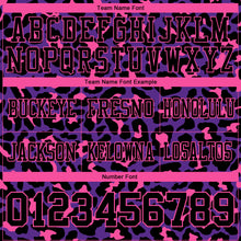 Load image into Gallery viewer, Custom Purple Black-Pink 3D Pattern Leopard Print Authentic Football Jersey