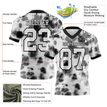 Load image into Gallery viewer, Custom Tie Dye White-Black 3D Pattern Authentic Football Jersey