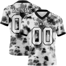 Load image into Gallery viewer, Custom Tie Dye White-Black 3D Pattern Authentic Football Jersey