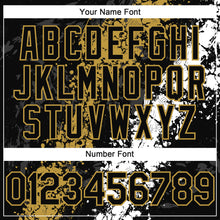 Загрузить изображение в средство просмотра галереи, Custom Black Old Gold-White 3D Pattern Design Splash Authentic Baseball Jersey