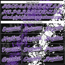 Charger l'image dans la galerie, Custom Black Purple-White 3D Pattern Design Splash Authentic Baseball Jersey