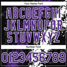 Charger l'image dans la galerie, Custom Black Purple-White 3D Pattern Design Splash Authentic Baseball Jersey