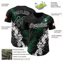 Загрузить изображение в средство просмотра галереи, Custom Black Kelly Green-White 3D Pattern Design Splash Authentic Baseball Jersey