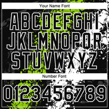 Load image into Gallery viewer, Custom Black Neon Green-White 3D Pattern Design Splash Authentic Baseball Jersey