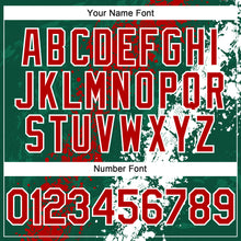 Load image into Gallery viewer, Custom Green Red-White 3D Pattern Design Splash Authentic Baseball Jersey