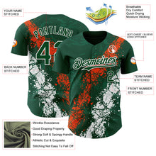 Charger l'image dans la galerie, Custom Green Orange-White 3D Pattern Design Splash Authentic Baseball Jersey