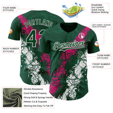 Загрузить изображение в средство просмотра галереи, Custom Green Hot Pink-White 3D Pattern Design Splash Authentic Baseball Jersey
