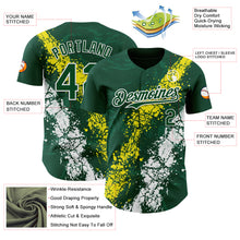 Charger l'image dans la galerie, Custom Green Light Yellow-White 3D Pattern Design Splash Authentic Baseball Jersey