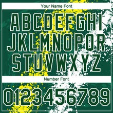 Charger l'image dans la galerie, Custom Green Light Yellow-White 3D Pattern Design Splash Authentic Baseball Jersey