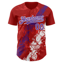 Charger l'image dans la galerie, Custom Red Purple-White 3D Pattern Design Splash Authentic Baseball Jersey