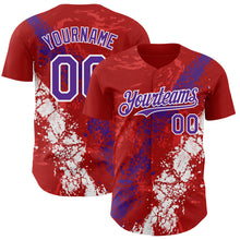 Charger l'image dans la galerie, Custom Red Purple-White 3D Pattern Design Splash Authentic Baseball Jersey