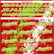 Загрузить изображение в средство просмотра галереи, Custom Red Neon Green-White 3D Pattern Design Splash Authentic Baseball Jersey