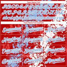 Charger l'image dans la galerie, Custom Red Light Blue-White 3D Pattern Design Splash Authentic Baseball Jersey