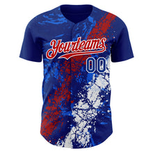 Load image into Gallery viewer, Custom Royal Red-White 3D Pattern Design Splash Authentic Baseball Jersey
