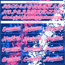 Charger l'image dans la galerie, Custom Royal Pink-White 3D Pattern Design Splash Authentic Baseball Jersey