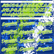 Charger l'image dans la galerie, Custom Royal Neon Green-White 3D Pattern Design Splash Authentic Baseball Jersey