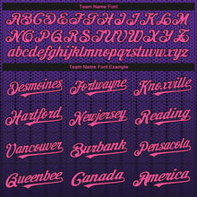 Load image into Gallery viewer, Custom Purple Pink-Black 3D Pattern Design Gradient Geometric Shape Authentic Baseball Jersey