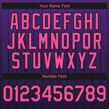 Load image into Gallery viewer, Custom Purple Pink-Black 3D Pattern Design Gradient Geometric Shape Authentic Baseball Jersey