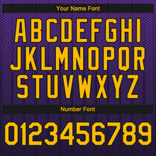 Charger l'image dans la galerie, Custom Purple Gold-Black 3D Pattern Design Gradient Geometric Shape Authentic Baseball Jersey