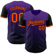 Load image into Gallery viewer, Custom Purple Orange-Black 3D Pattern Design Gradient Geometric Shape Authentic Baseball Jersey
