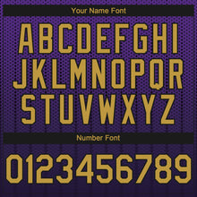 Загрузить изображение в средство просмотра галереи, Custom Purple Old Gold-Black 3D Pattern Design Gradient Geometric Shape Authentic Baseball Jersey