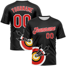 Charger l'image dans la galerie, Custom Black Fire Red-White 3D Pattern Design Arrow Archery Bow Target Performance T-Shirt