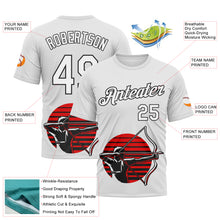 Load image into Gallery viewer, Custom White Black 3D Pattern Design Arrow Archery Bow Target Performance T-Shirt