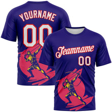 Load image into Gallery viewer, Custom Dark Purple White-Fire Red 3D Pattern Design Arrow Archery Bow Target Performance T-Shirt