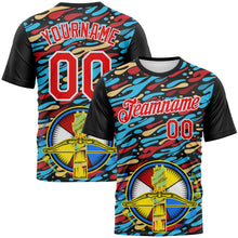 Загрузить изображение в средство просмотра галереи, Custom Black Fire Red-White 3D Pattern Design Arrow Archery Bow Target Performance T-Shirt