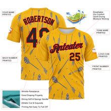 Load image into Gallery viewer, Custom Gold Black-Fire Red 3D Pattern Design Arrow Archery Bow Target Performance T-Shirt